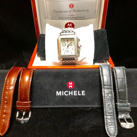 SOLD. Authentic Michele Deco with diamond bezel - Picture 4 of 8